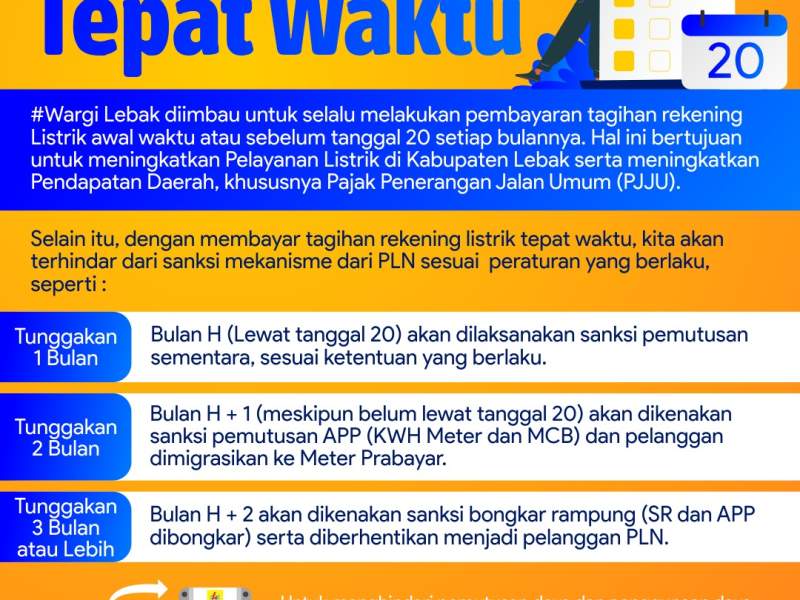 Himbauan Bayar rekening listrik Tepat Waktu